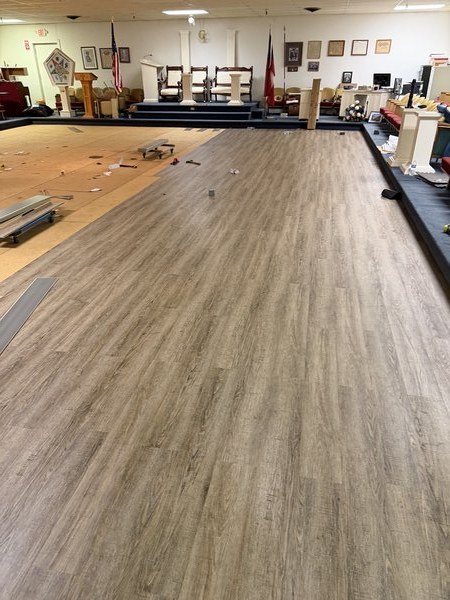 New flooring installed in the Lodge room