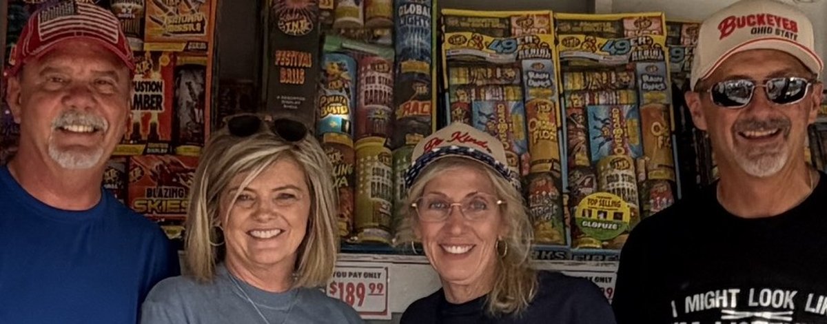 Lodge members and volunteers at the TNT Fireworks stand