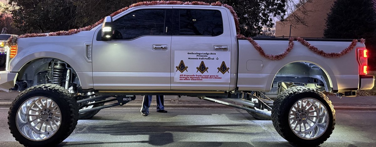 Lodge parade truck decorated for the Masonic Fall Festival, benefiting the Georgia Masonic Children's Home and other charities