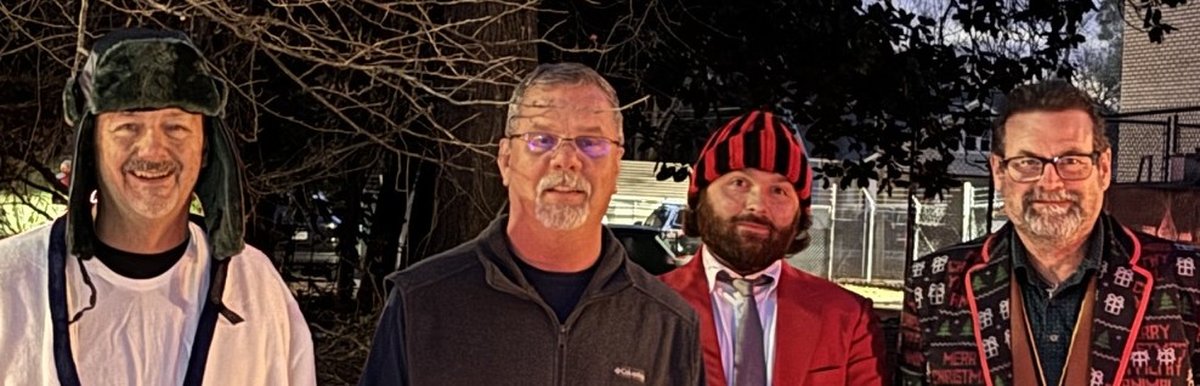 Four Lodge members at the Calhoun Christmas Parade